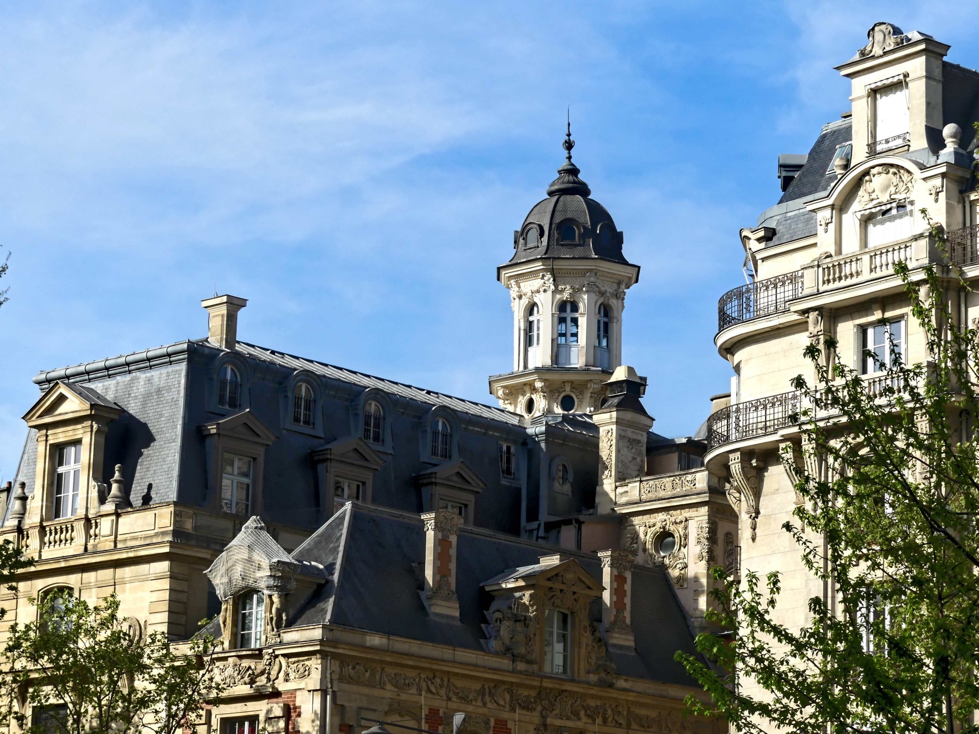 View on different facades of buildings built by Baron Haussmann